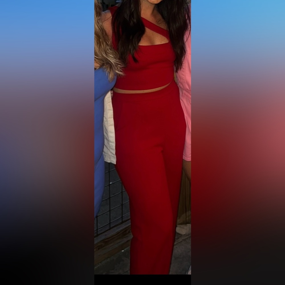 These Three asymmetrical two piece pants set